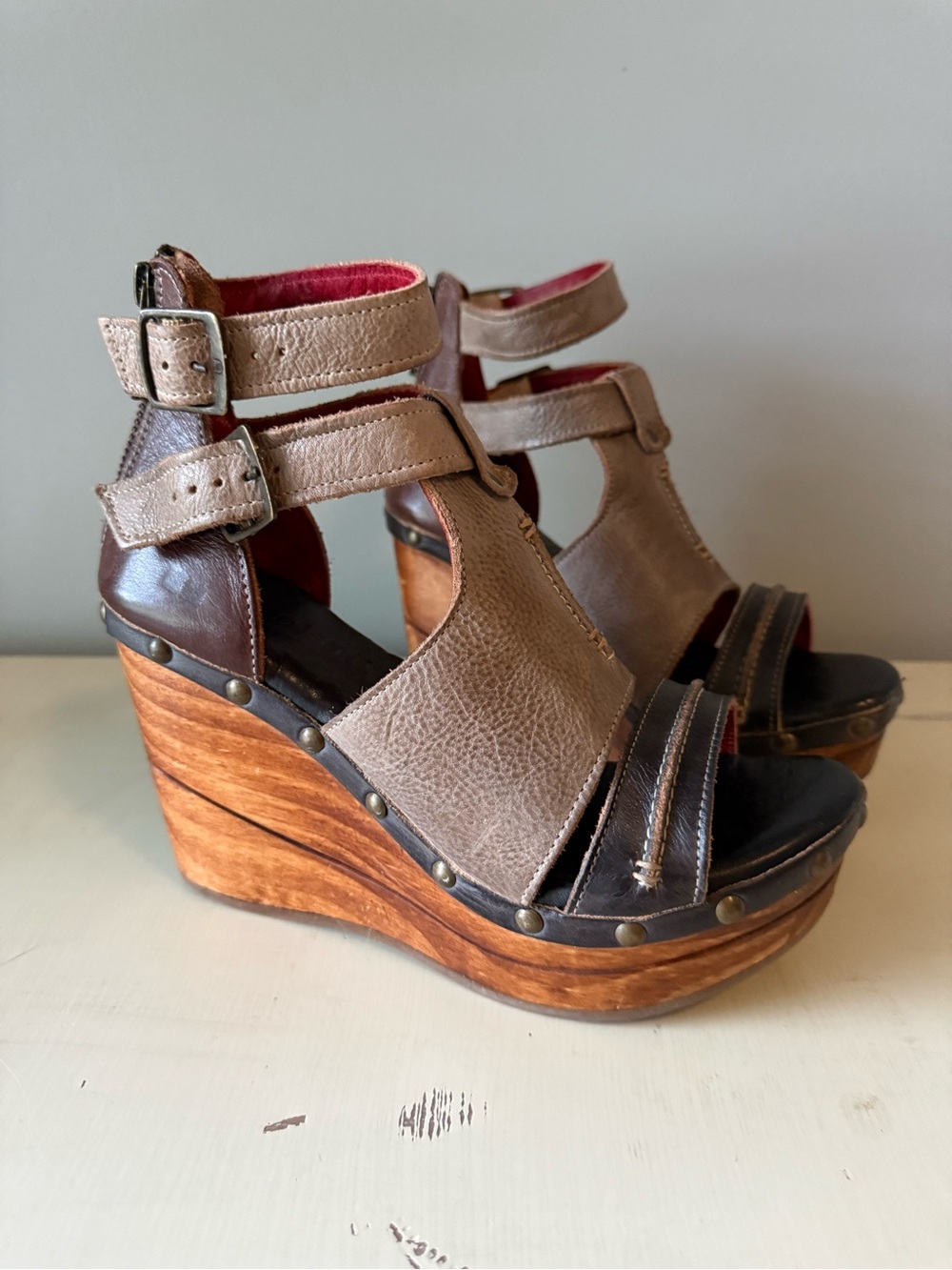 Bed Stu Women's Princess Starry Night Leather Wedge Sandals • Women’s 9 - Picture 3 of 5